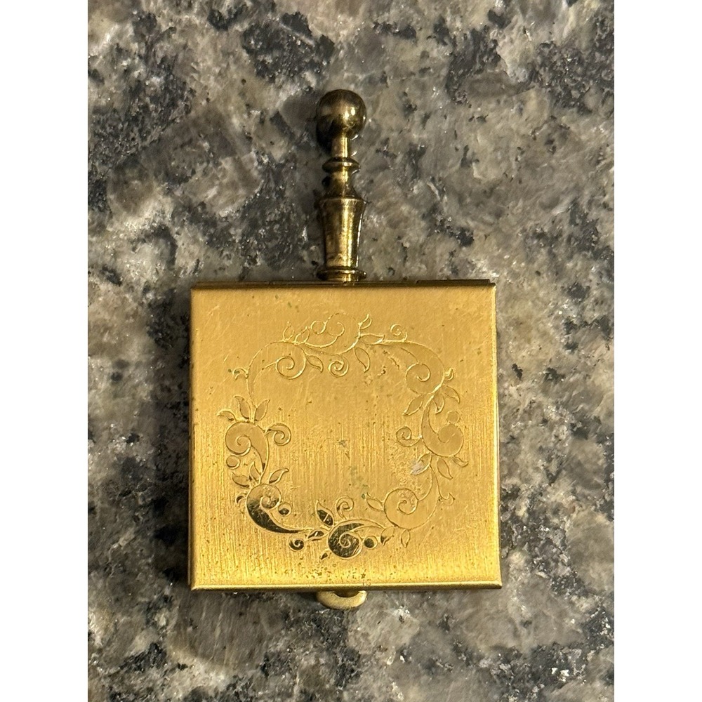 Vintage Floral Decorative Brass Personal Portable Pocket Ashtray Purse Size